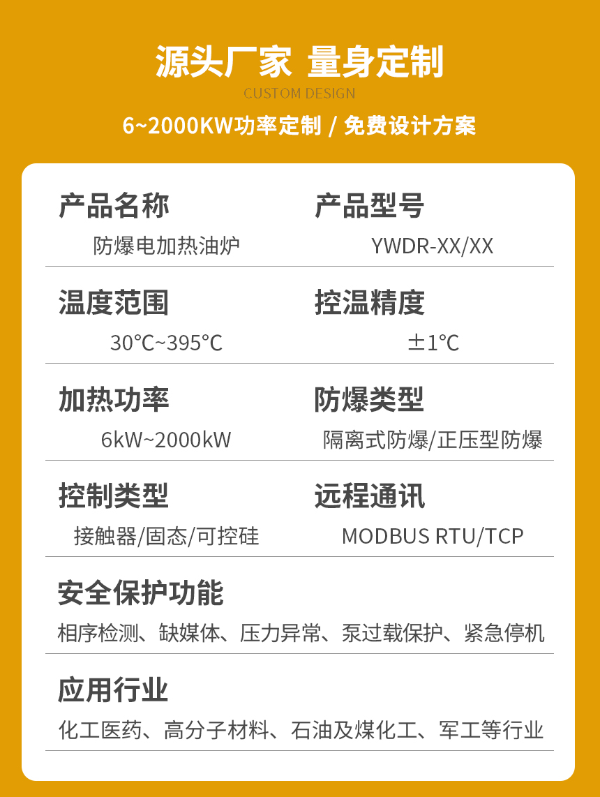 石化专用防爆导热油炉参数
